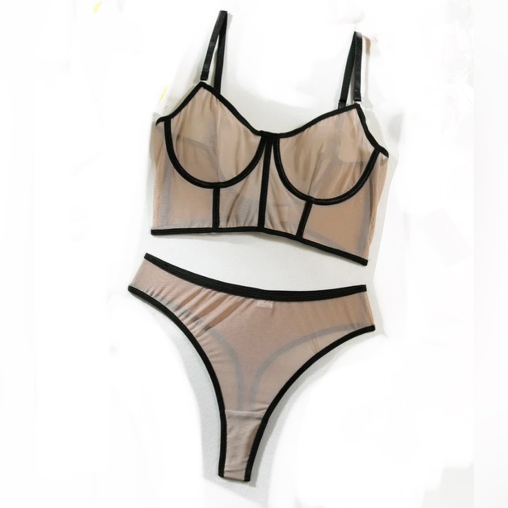 Mesh Bra Set Women